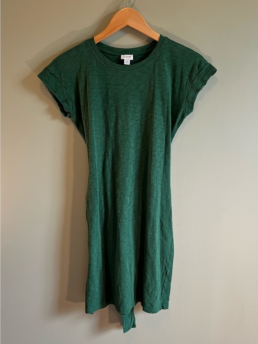 J. Crew Green Midi Mock Wrap Dress‎
